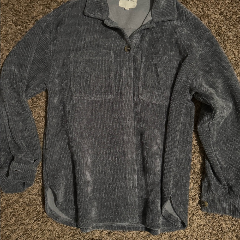 Cozy Gray Button-Up Shirt